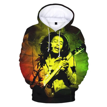 2024 Men's Pullover Bob Marley Personality Printed