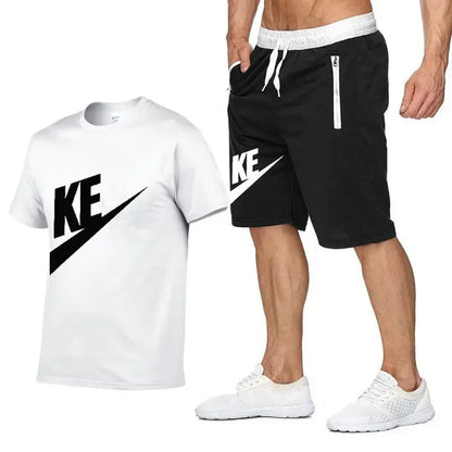 Summer Sets Men's T-shirt + Shorts Suit Brand Short Sleeve Set