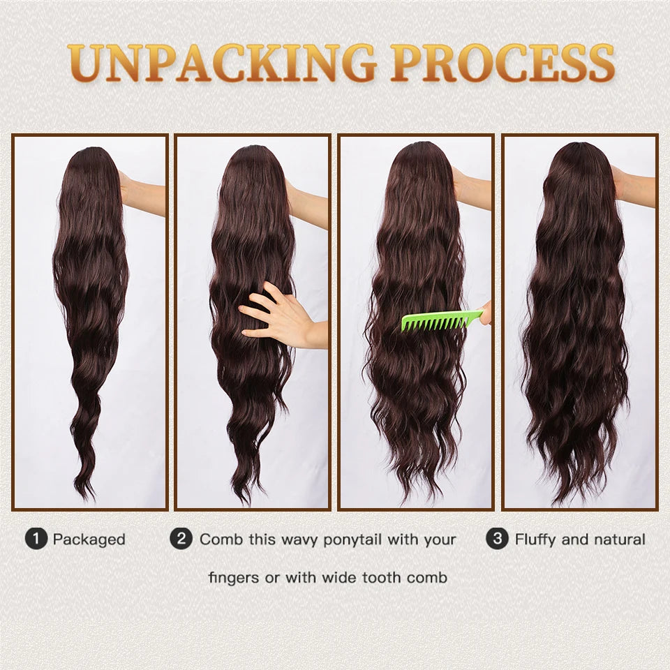 I's a wig Synthetic Long natural wave hair extensions for women