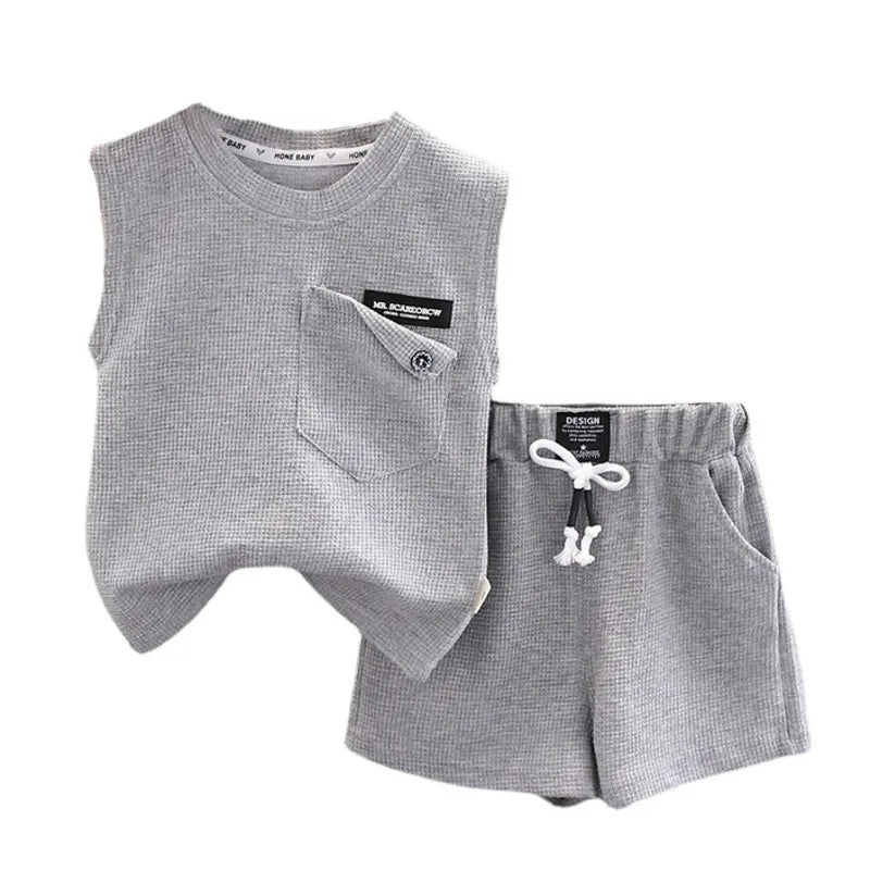 New Summer Baby Girls Clothes Children Boys Vest Shorts 2Pcs/Sets