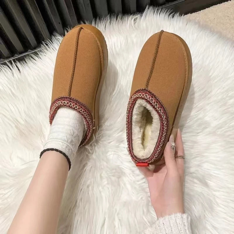 New Winter Retro Women Snow Warm Suede Ledy