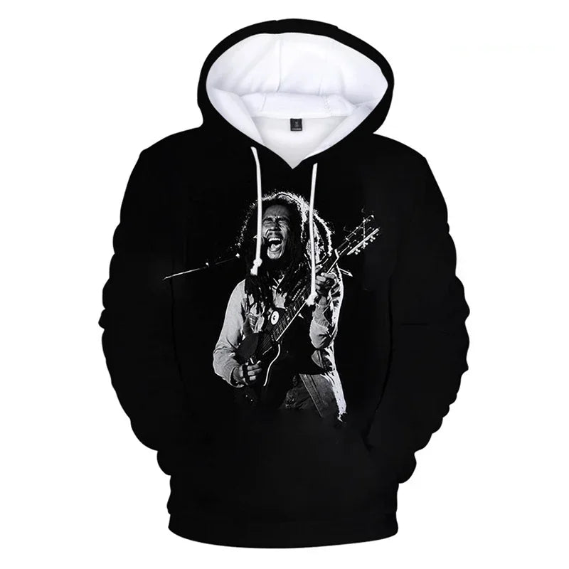 2024 Men's Pullover Bob Marley Personality Printed