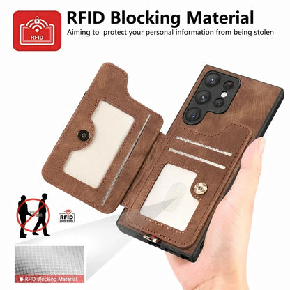 S 23 S21 S20 FE 5G Leather Card Slot RFID BloNote20 S22 S2
