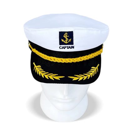 Adult Yacht Sailor Captain Hat Adjustable Men's and Women's