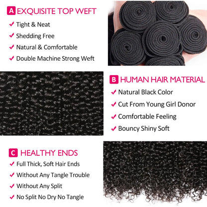 Indian Kinky Curly Bundles Human Hair Weaving Naturalurly Human Hair Extension