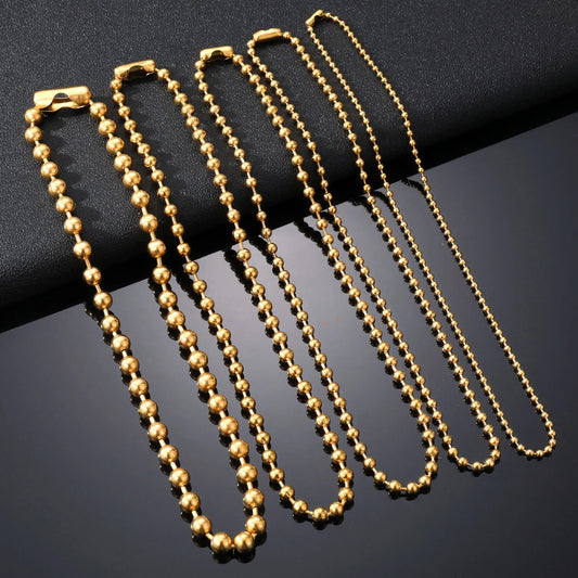 3/6/8mm Stainless Steel Ball Bead Neck Chain Choker For Jewelry