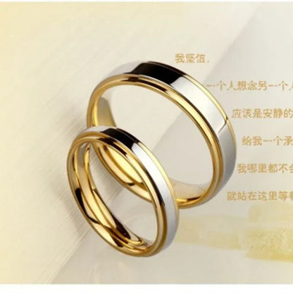 Fashion Simple Stainless Steel Couple Ring Men and Women's